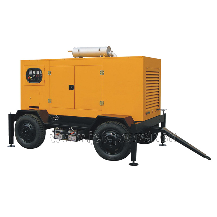 Trailer Type diesel generator set with 4 wheels